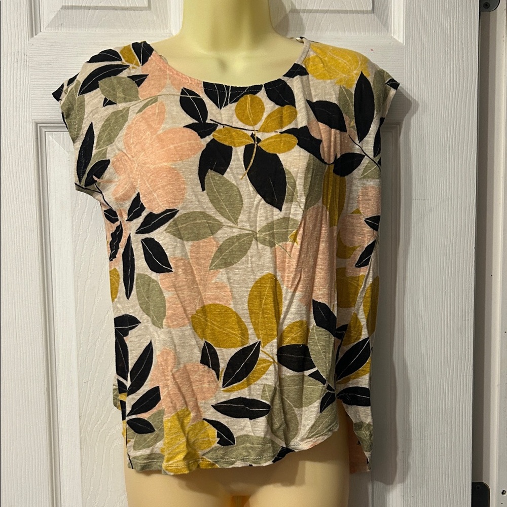Rachel Zoe Multicolor Leaf Print Blouse